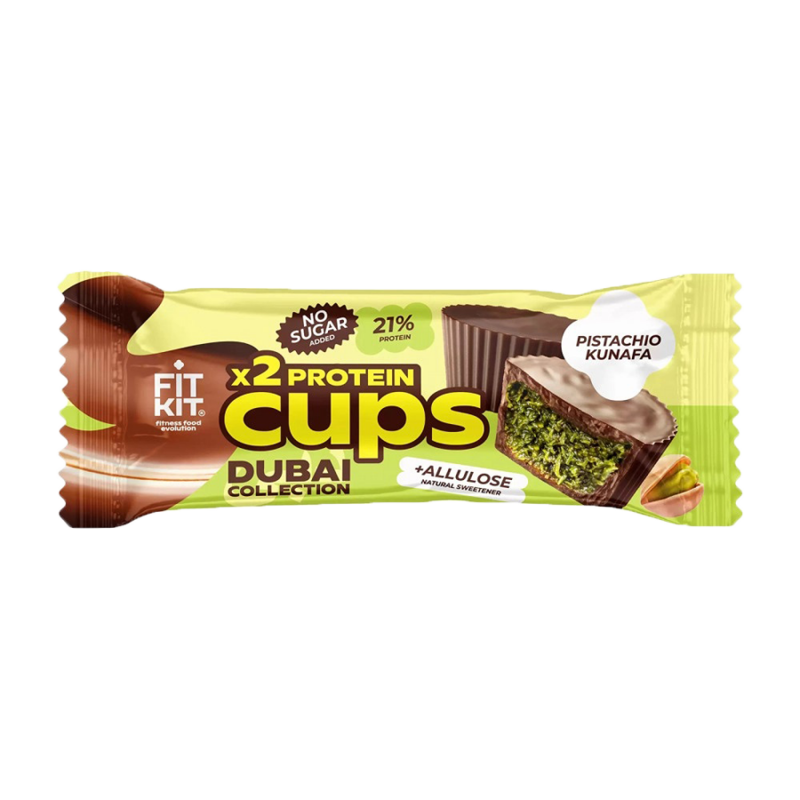 Протеиновые конфеты глазированные "Фисташковая кунафа" Protein Cups FitKit